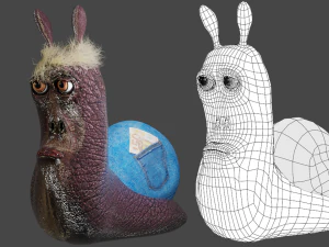 model poli rendah karakter siput 3d Model 3D