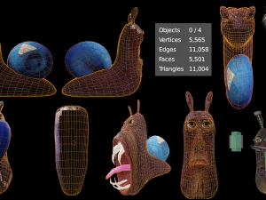 snail 3d character low poly model 3D Model