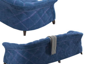 danetti chesterfield sofa 3 seater 3D Model