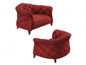 danetti leather armchair Model 3D