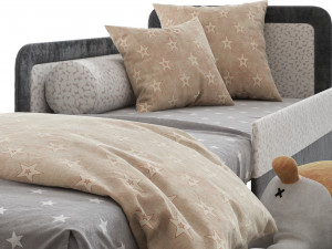 children open bed sofa and shiba toy Modelo 3D