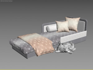 children open bed sofa and shiba toy Modelo 3D
