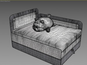 children bed sofa and shiba toy 3D मॉडल