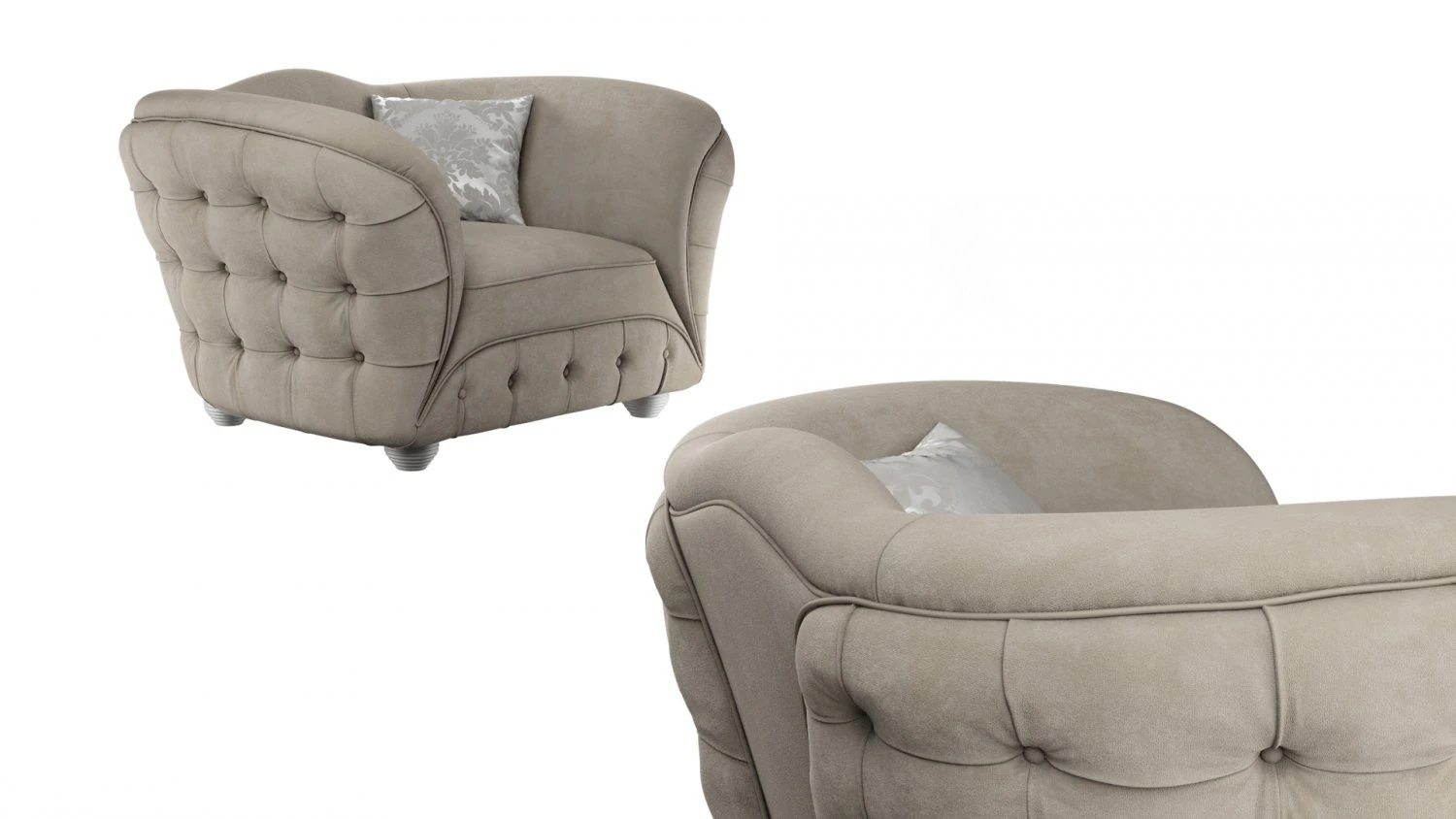 armchair gold confort scarlett 3D Model .c4d .max .obj .3ds .fbx .stl .blend 