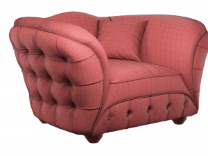 armchair gold confort scarlett Model 3D