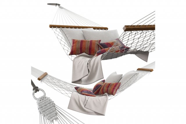 knitted hammock 3D 模型 .c4d .max .obj .3ds .fbx .stl .blend 