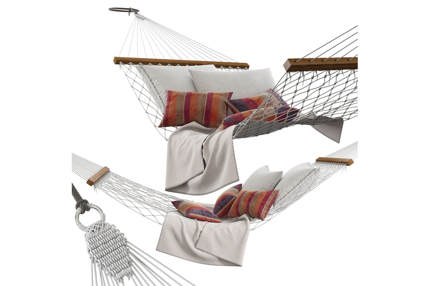knitted hammock 3D Model .c4d .max .obj .3ds .fbx .stl .blend 