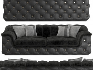 sofa hill gianfranco ferre black leathe 3D 모델