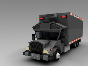 low poly truck rfrigration Modèle 3D