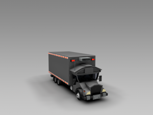 low poly truck rfrigration 3D Model