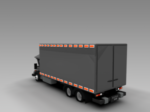 low poly truck rfrigration 3D Model