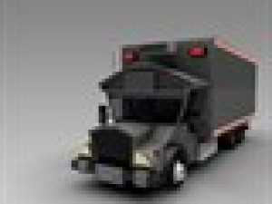 low poly truck rfrigration 3D Model