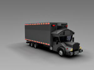 low poly truck rfrigration 3D Model