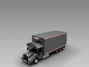low poly truck rfrigration 3D Model