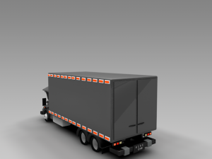low poly truck rfrigration 3D Model