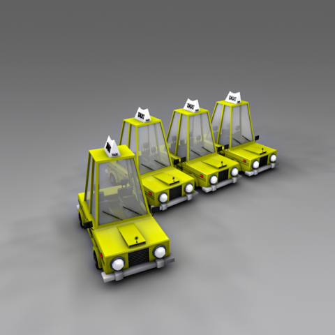 low poly taxi car Modelo 3D .c4d .max .obj .3ds .fbx .stl .blend 