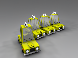 low poly taxi car 3D Model