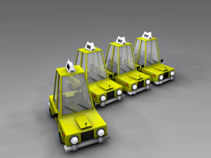 laag poly taxi-auto 3D Model