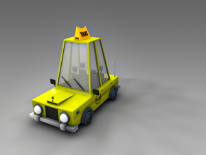 low poly taxi car Modelo 3D