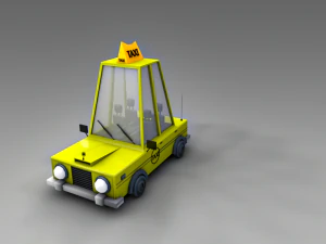 low poly taxi car 3D Model