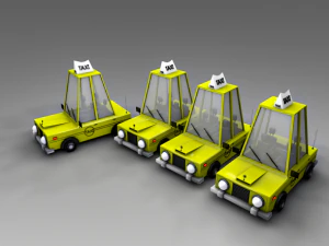 low poly taxi car 3D Model