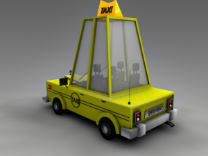 low poly taxi car Modelo 3D
