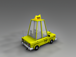 low poly taxi car Modelo 3D
