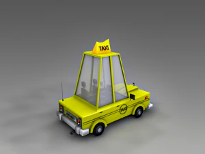 low poly taxi car 3D Model