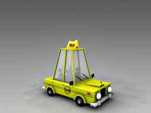low poly taxi car Modelo 3D