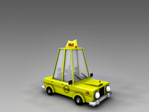low poly taxi car 3D Model