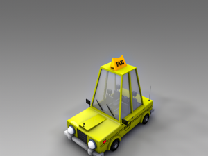 low poly taxi car Modelo 3D