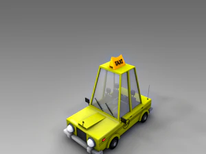 low poly taxi car 3D Model
