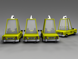 low poly taxi car Modelo 3D