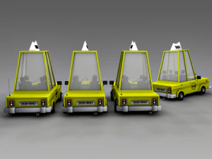 low poly taxi car 3D Model