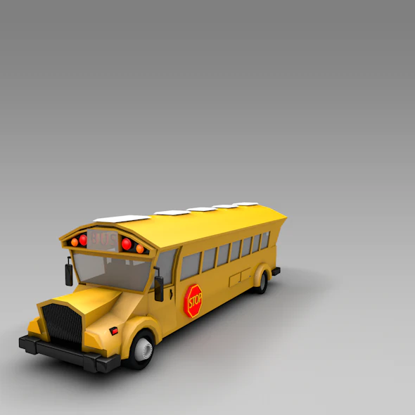 school bus 3D Model .c4d .max .obj .3ds .fbx .stl .blend 