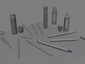 stationery pack 1 Model 3D