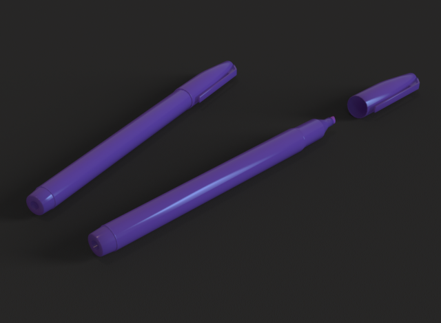 pen highlighter Modèle 3D .c4d .max .obj .3ds .fbx .stl .blend 