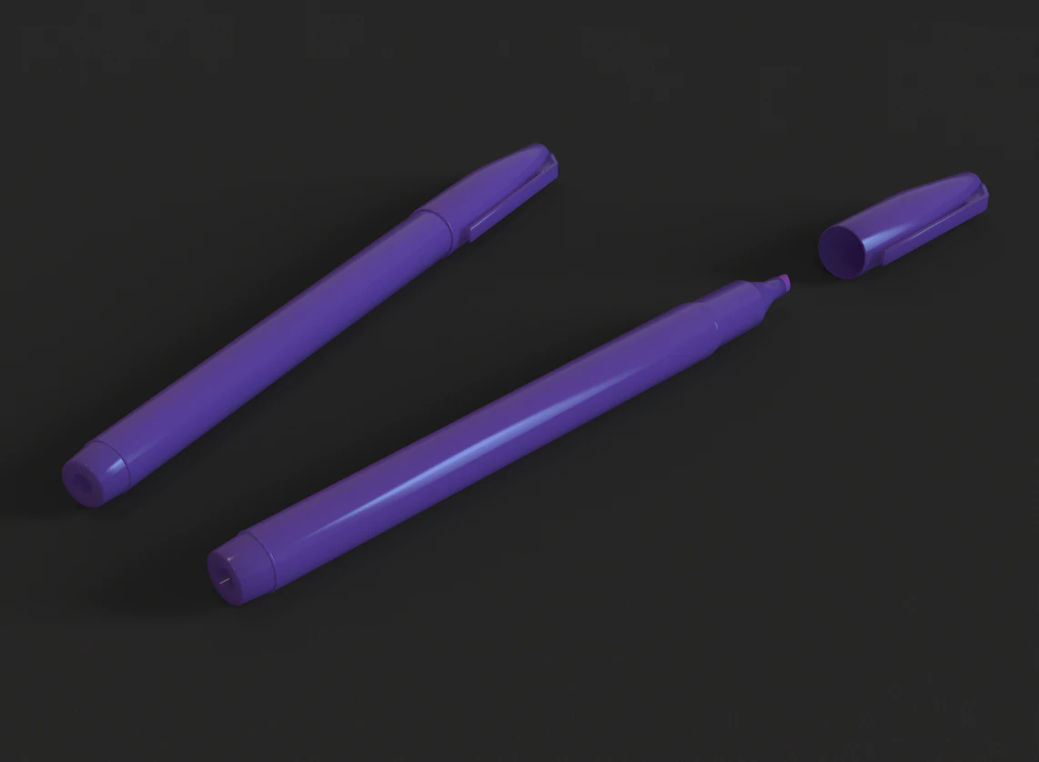 pen highlighter 3D Model .c4d .max .obj .3ds .fbx .stl .blend 