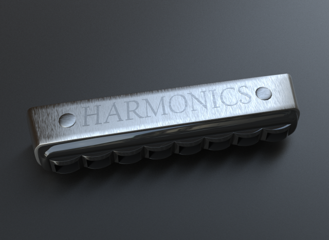 harmonica Model 3D .c4d .max .obj .3ds .fbx .stl .blend 