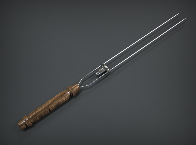 barbecue prong 3D Model .c4d .max .obj .3ds .fbx .stl .blend