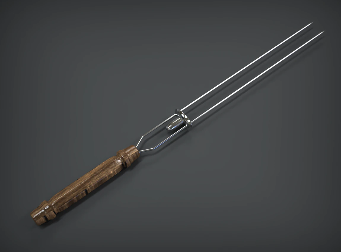 barbecue prong 3D Model .c4d .max .obj .3ds .fbx .stl .blend 
