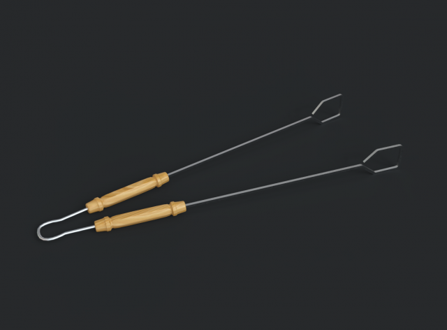 barbecue tongs 3D Model .c4d .max .obj .3ds .fbx .stl .blend
