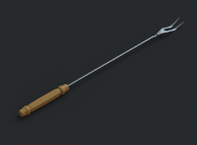 barbecue fork 3D 모델 .c4d .max .obj .3ds .fbx .stl .blend 