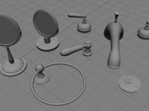 bathroom chrome pack 3D 模型