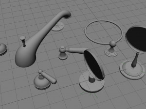 bathroom chrome pack 3D 模型