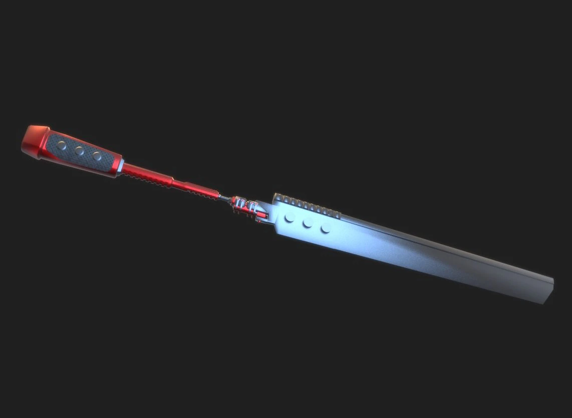 cyberpunk sword 3D Model .c4d .max .obj .3ds .fbx .stl .blend