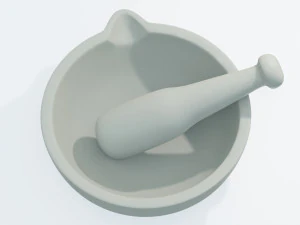 Pestle and Mortar 3D Model