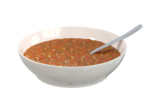 Semangkuk Sup Model 3D