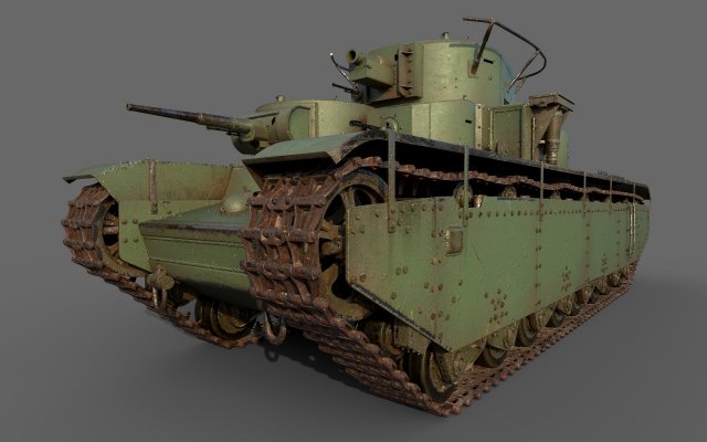 soviet heavy tank t-35 3D 모델 .c4d .max .obj .3ds .fbx .stl .blend 