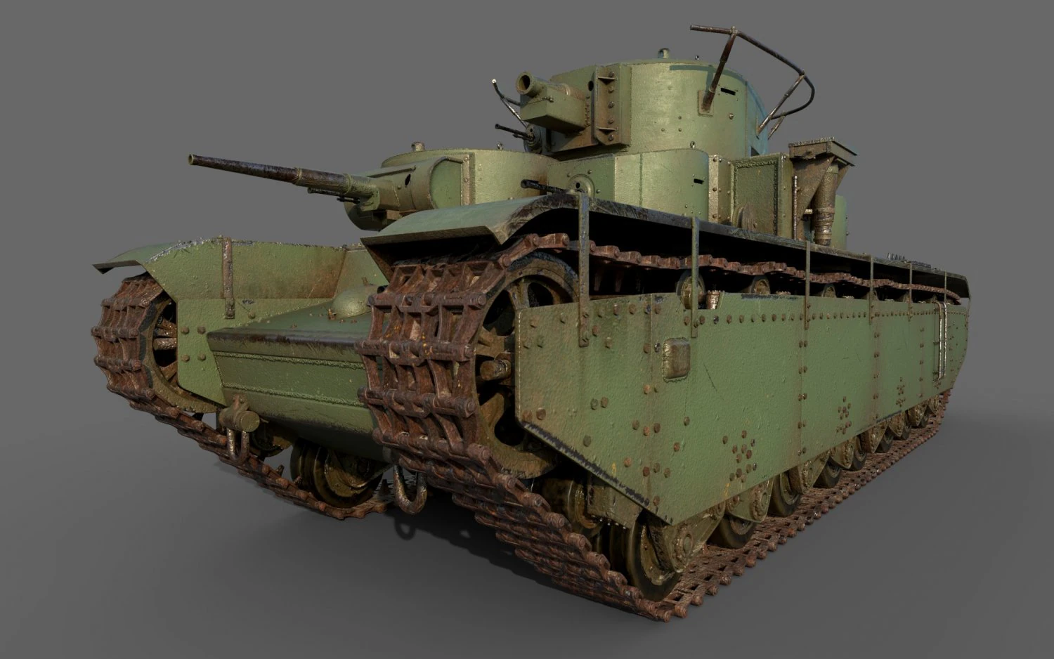 soviet heavy tank t-35 3D Model .c4d .max .obj .3ds .fbx .stl .blend 